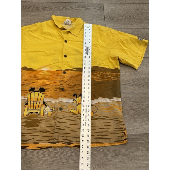 Disney Hawaiian Shirt Mens Large Mickey Goofy Beach Disney World Land Vintage - Picture 5 of 7